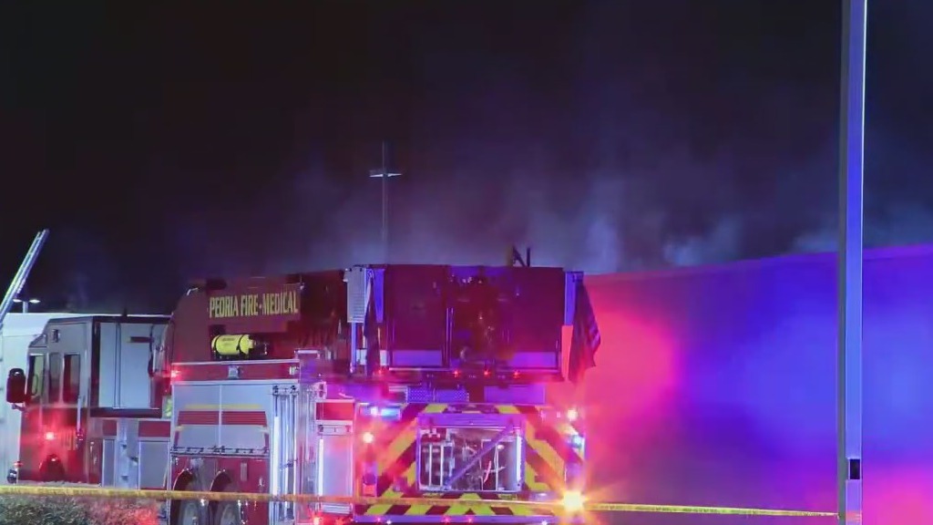 Firefighters battle fire at Peoria storage facility