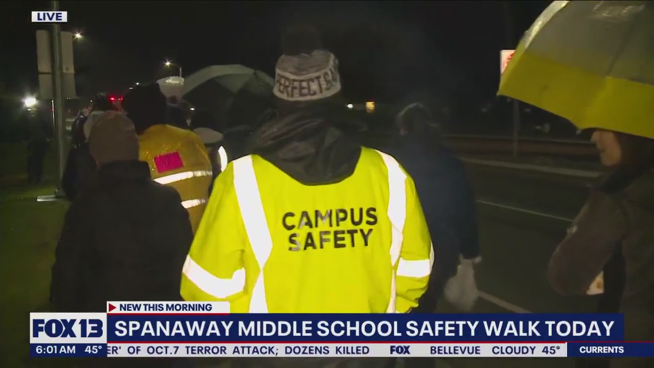 Spanaway Middle School students safety walk