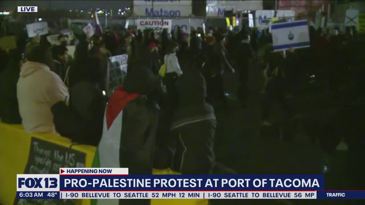 Pro-Palestine protest at Port of Tacoma
