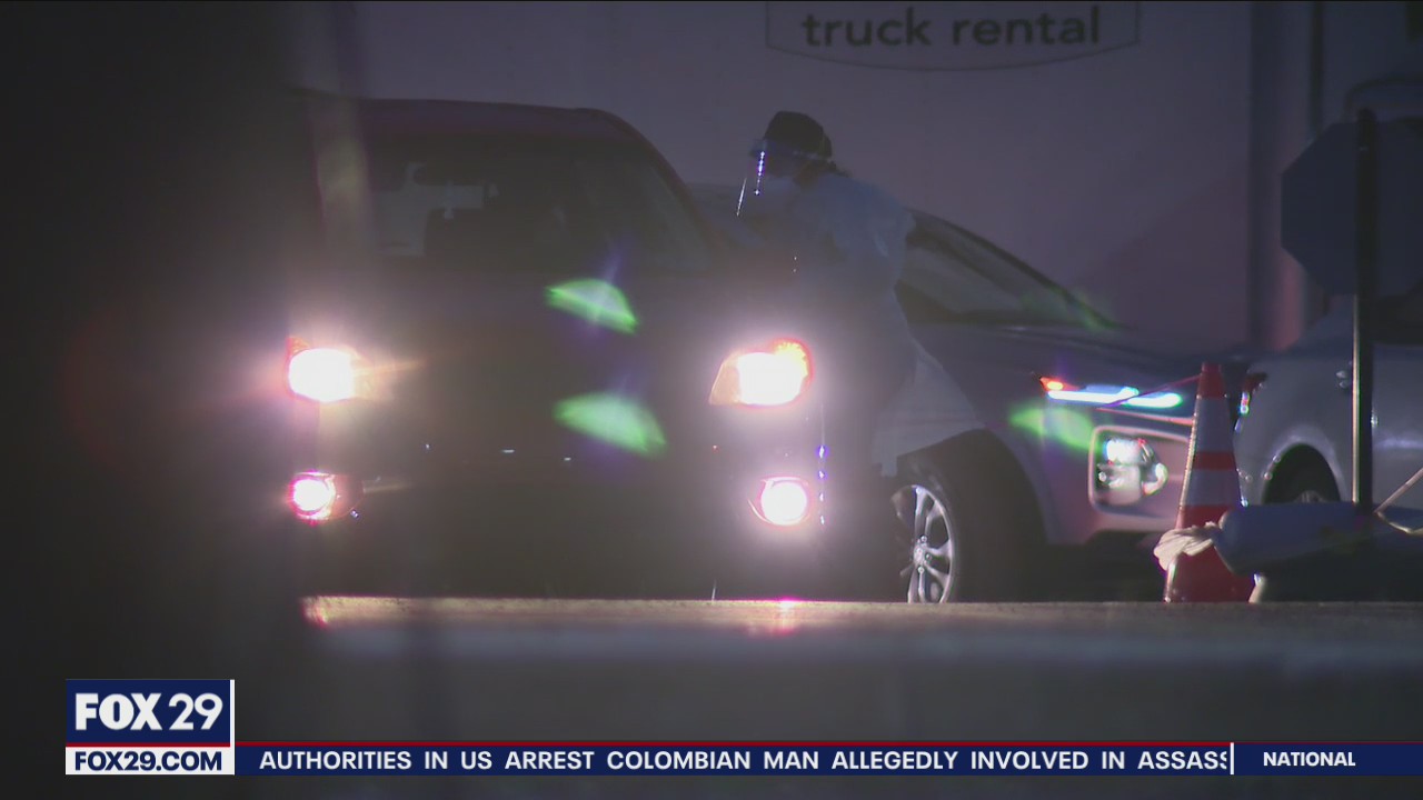 Delaware County opens free drive-thru COVID testing site and residents wait hours in line