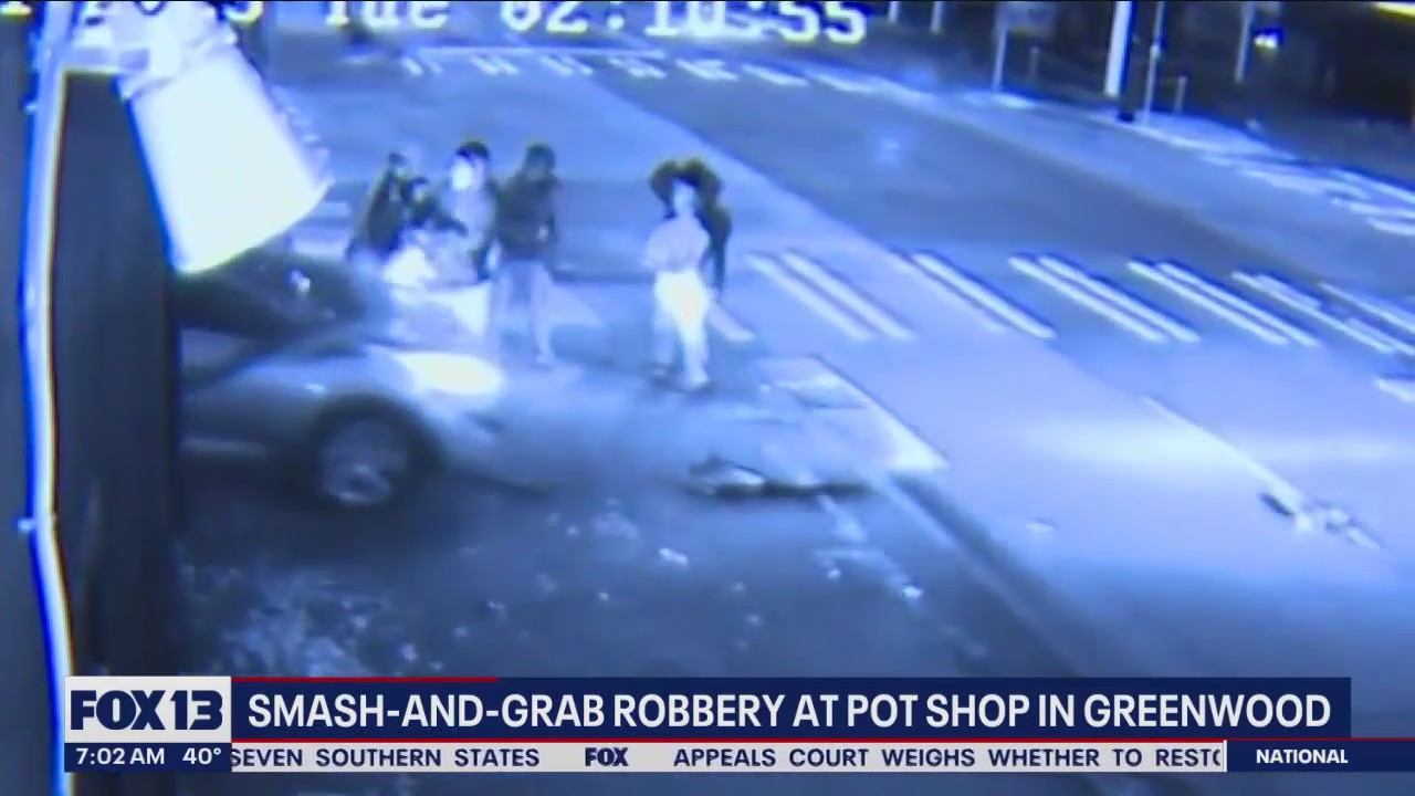 Crash-and-grab robbery at Greenwood pot shop