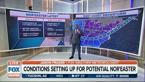 Powerful nor'easter with heavy snow, high winds, threatens East Coast this weekend