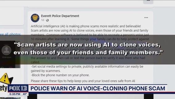 Everett Police warn of AI voice-cloning phone scam after case reported in Snohomish County