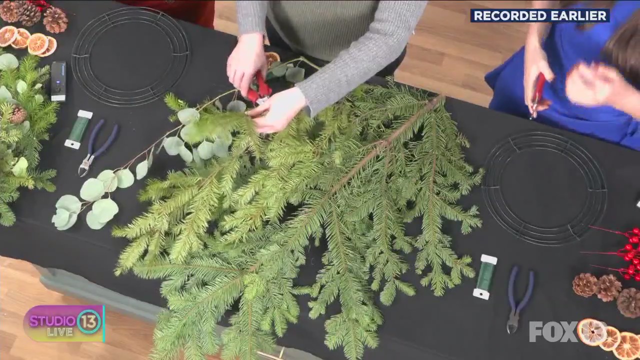 Learning how to make beautiful holiday wreaths