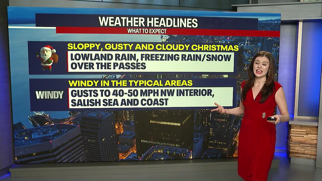 Rain, breezy conditions for Christmas Day