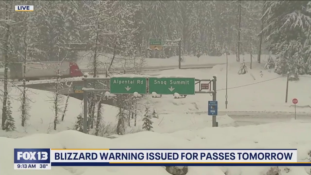 Snow already falling in Washington Cascades ahead of blizzard warning