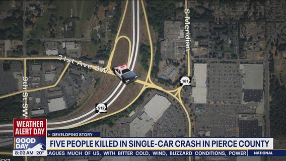 5 people killed in Pierce County car crash