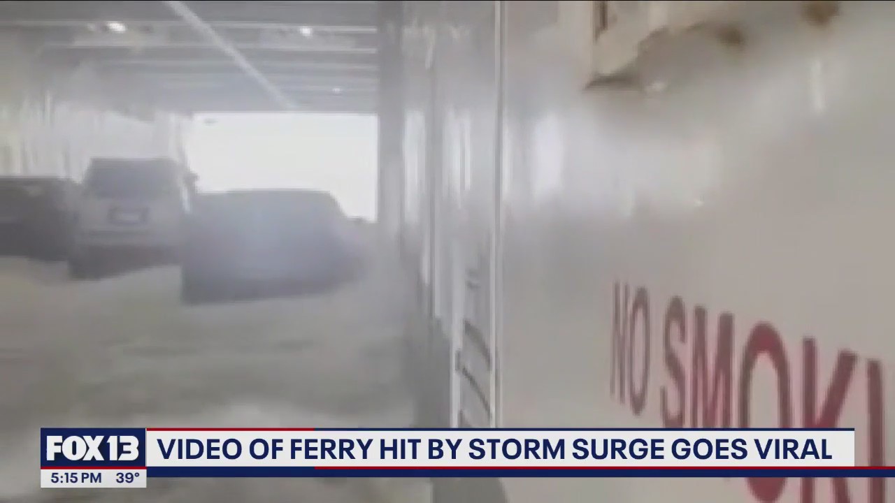 Video of ferry hit by storm surge goes viral | FOX 13 Seattle