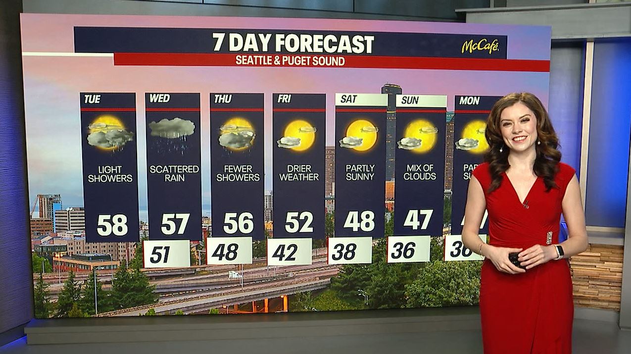 Seattle weather: Light showers with drier weather into the weekend