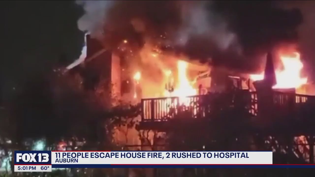11 people escape house fire in Auburn