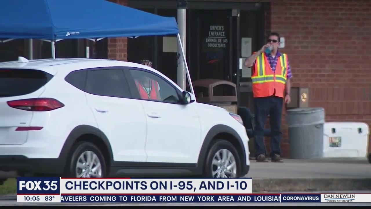Checkpoints established by FHP at Florida border