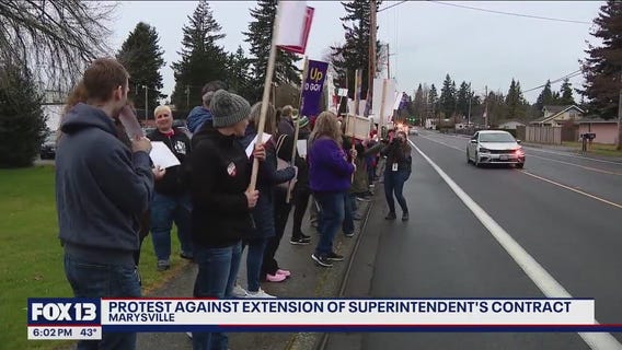 Educators and community members protest contract extension for Marysville superintendent