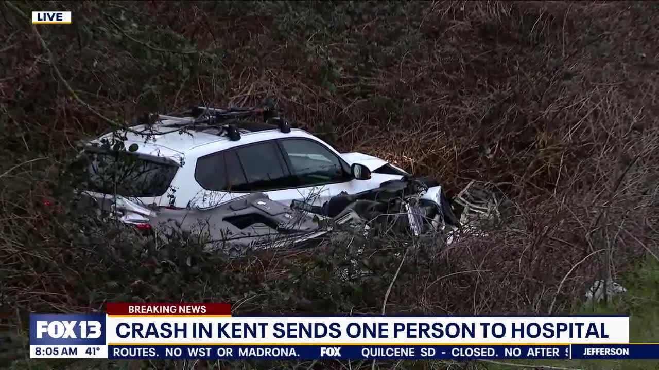 1 hospitalized after Kent hit-and-run crash | FOX 13 Seattle