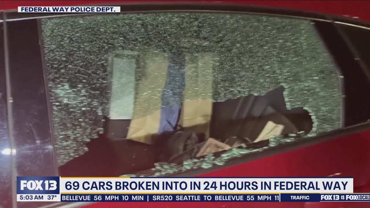 69 cars broken into in 24 hours in Federal Way
