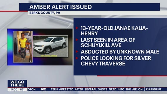 Pennsylvania State Police issue Amber Alert for missing 13-year-old girl in Reading