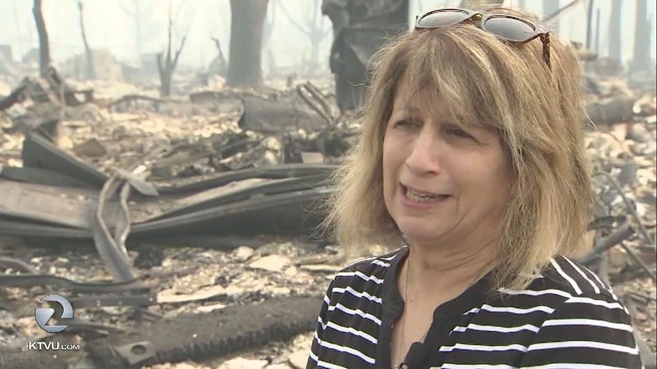 Family returns to fire devastated home in Santa Rosa. They lost everything