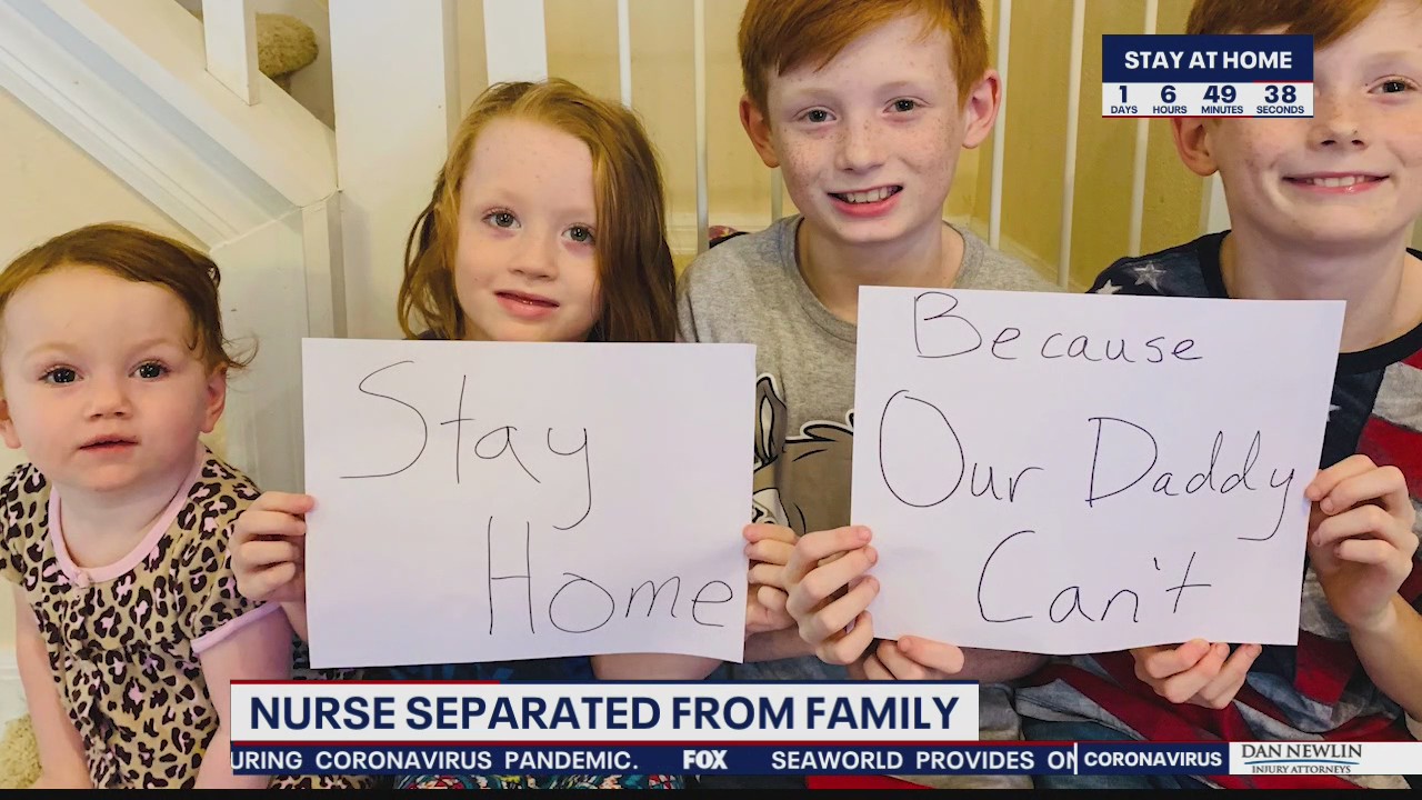 'Stay at home because Daddy can't': Nurse separated from family