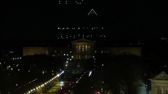 Eagles Drone Show over Philadelphia Art Museum