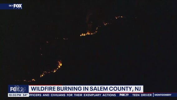 Uncontained forest fire burning in Salem County, officials say