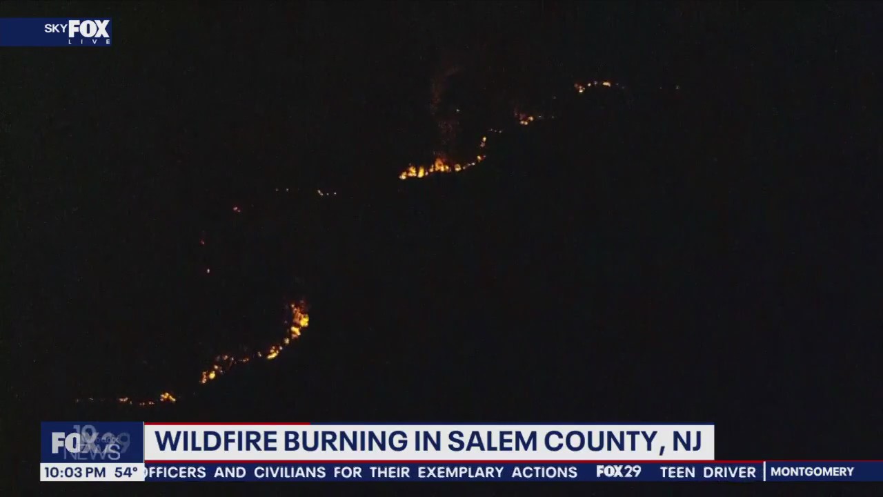 Uncontained forest fire burning in Salem County, officials say