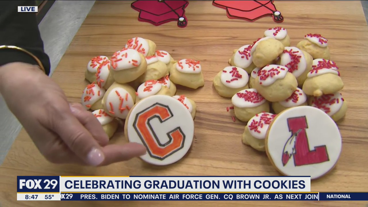 Celebrate your graduate with cookies from Maria's Mom's Italian Bakery