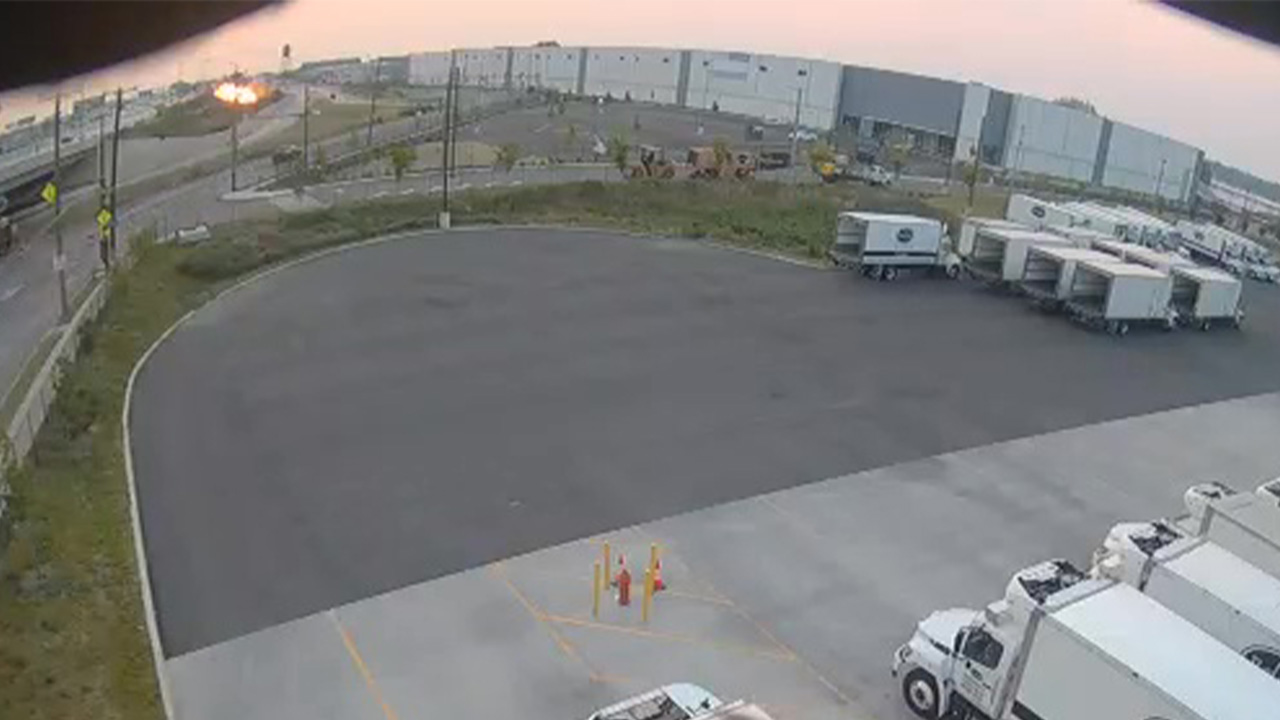 I-95 tanker crash caught on nearby surveillance camera