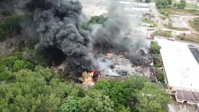 SKYFOX over 5-alarm Fort Atkinson fire