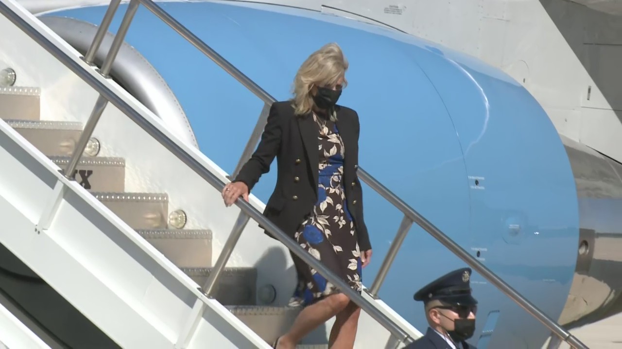 First Lady Jill Biden arrives in Milwaukee