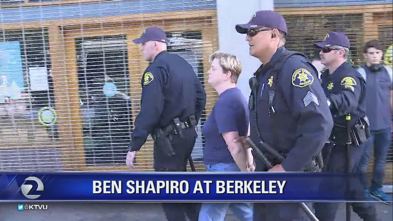2 arrests at Berkeley ahead of conservative's speech, police cover campus