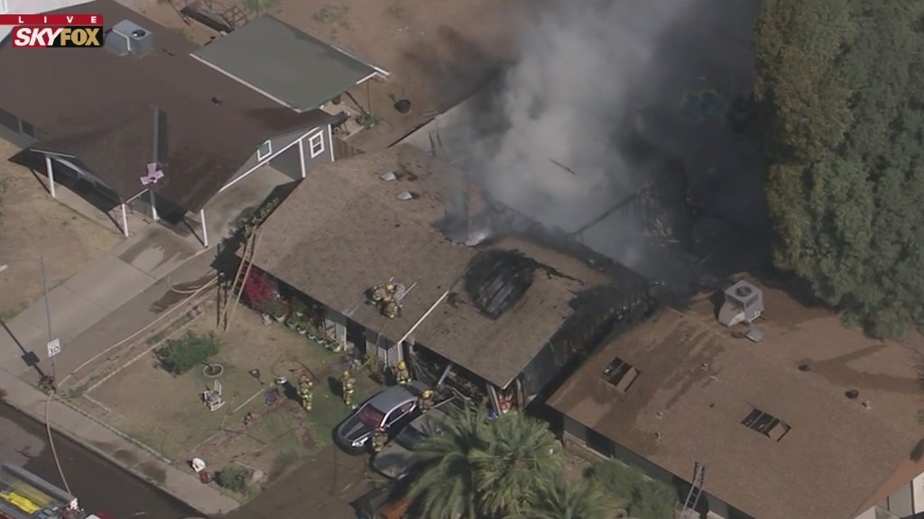 Firefighters on scene of double house fire in north Phoenix | FOX 10 ...