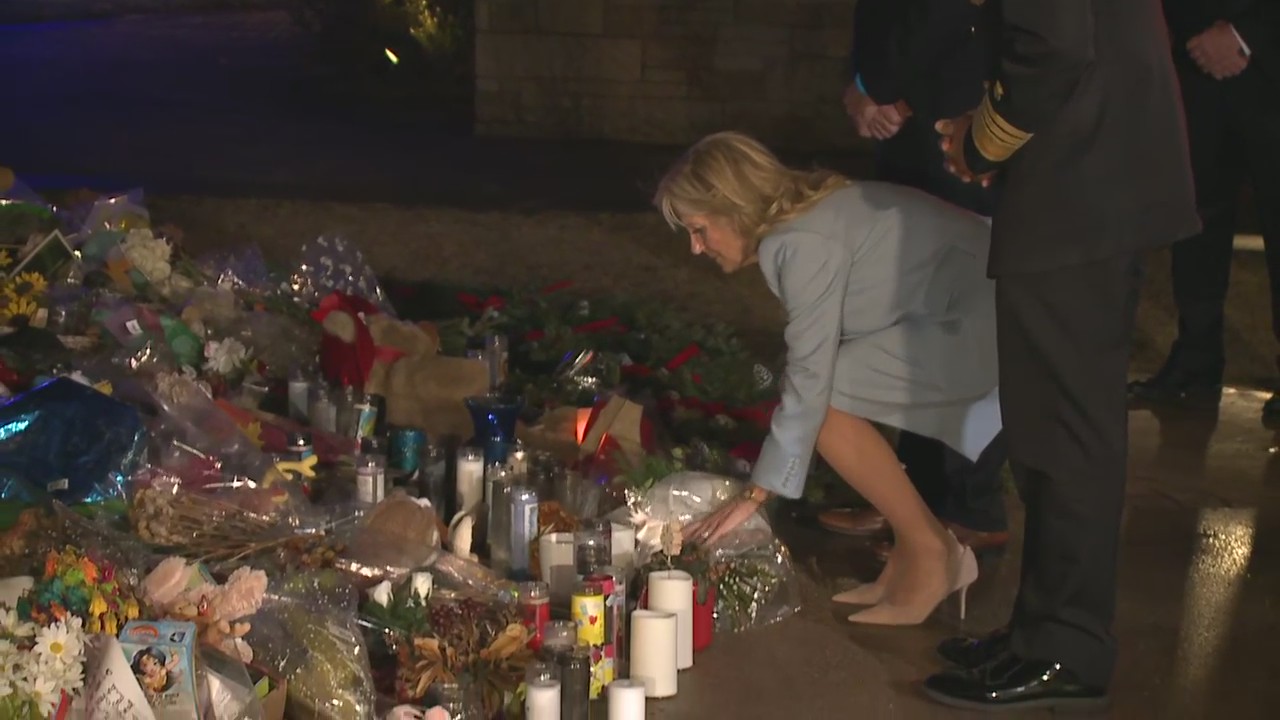 First Lady Jill Biden, Second Gentleman Doug Emhoff visit Waukesha memorial site