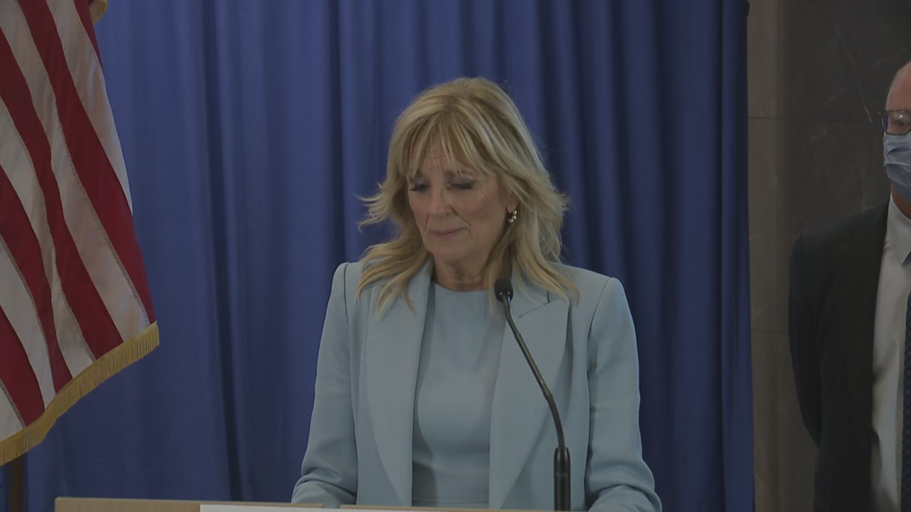 First Lady Jill Biden, Second Gentleman Doug Emhoff visit Waukesha City Hall
