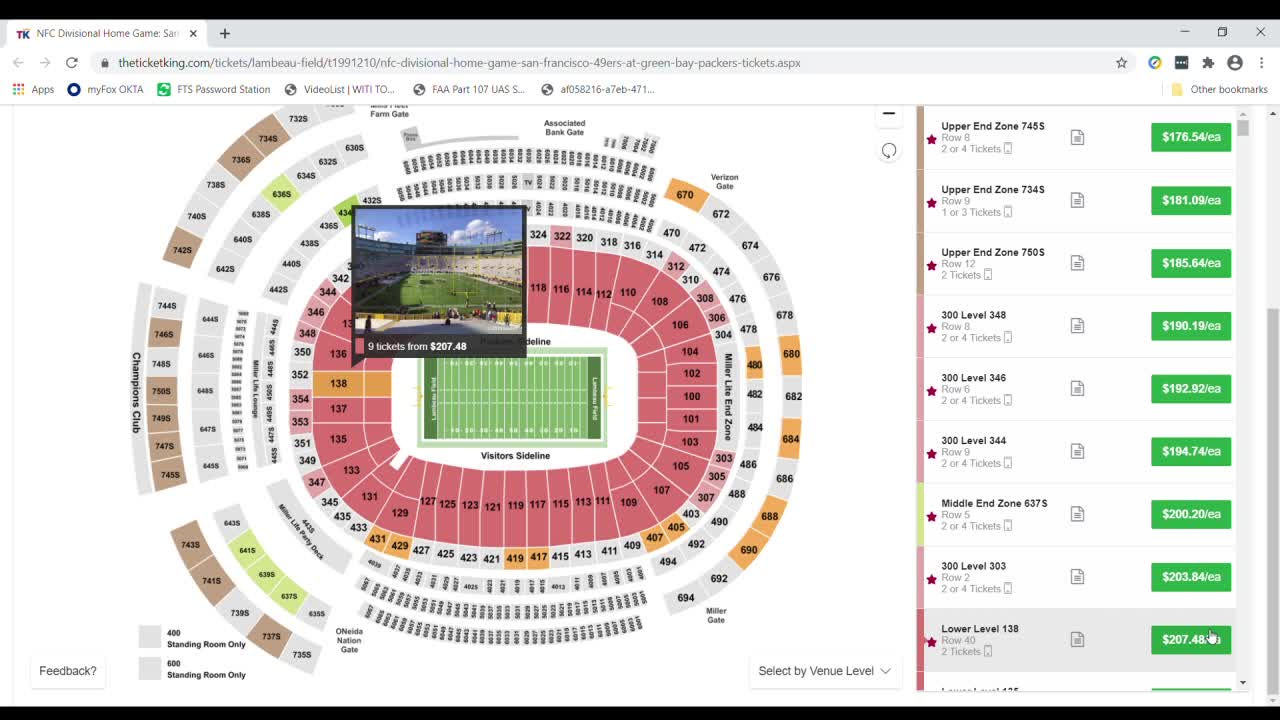 Packers playoffs tickets for 49ers game available