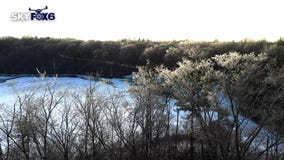 SKYFOX video of ice-covered trees at Scout Lake in Greendale