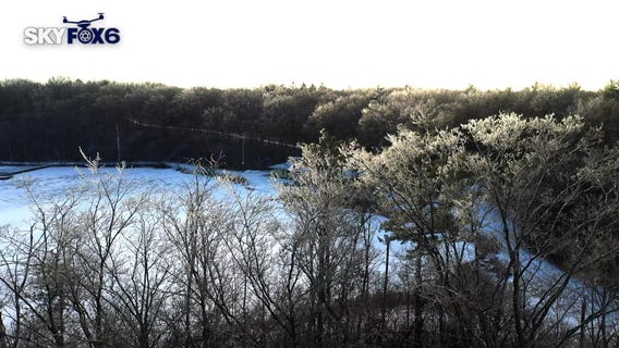 SKYFOX video of ice-covered trees at Scout Lake in Greendale