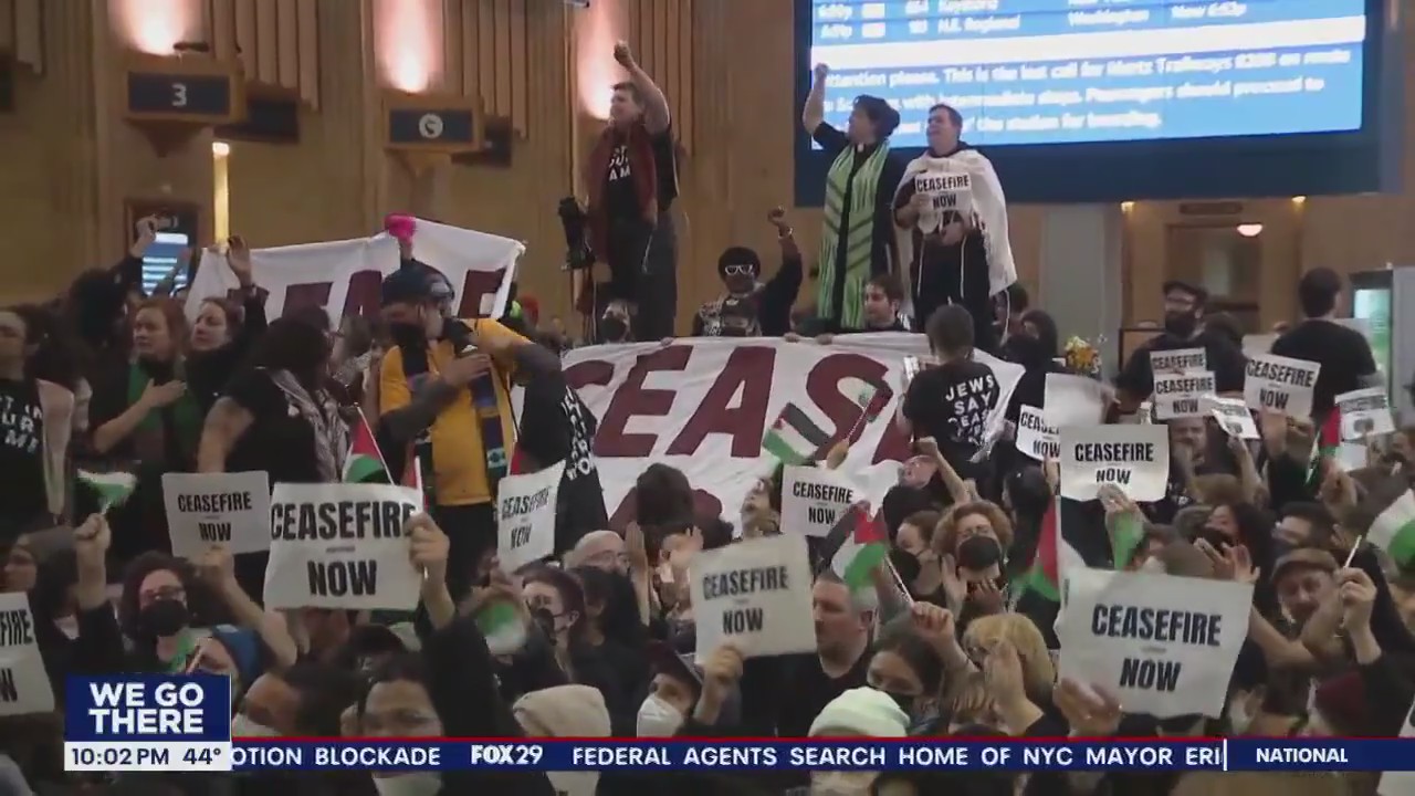 Hundreds take over 30th St Station in demonstrations for Gaza