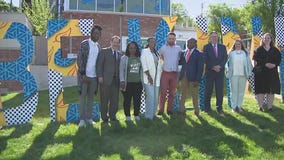 Unveiling of the larger-than-life installation, spelling "BE KIND"