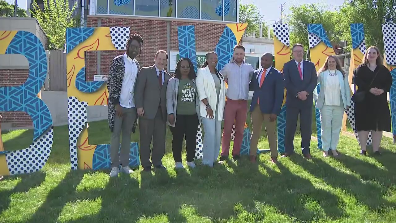 Unveiling of the larger-than-life installation, spelling "BE KIND"