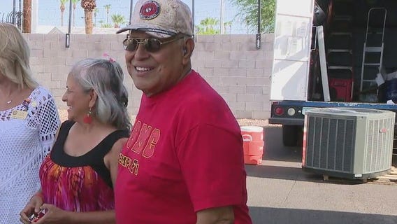 'This means a lot': Phoenix area veteran, his family receive new air conditioning unit