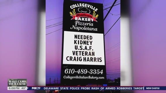 Veteran receives kidney thanks to Collegeville Bakery sign