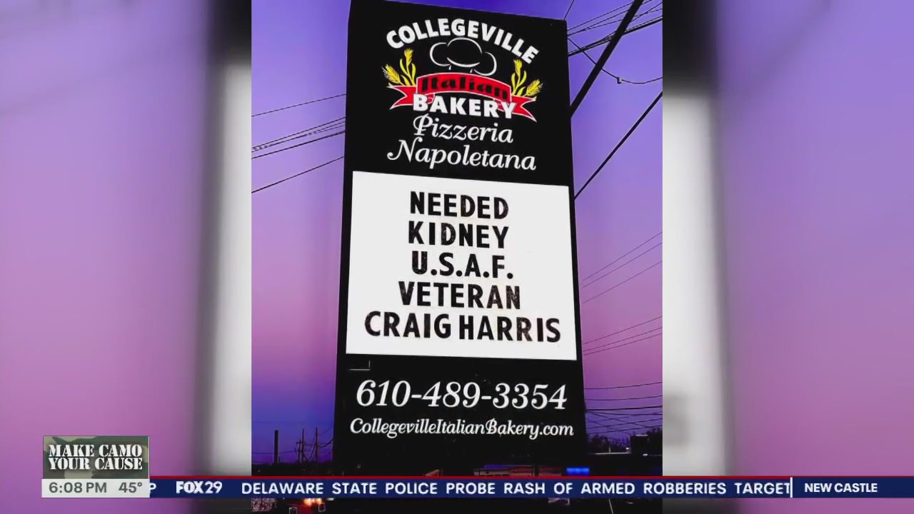 Veteran receives kidney thanks to Collegeville Bakery sign