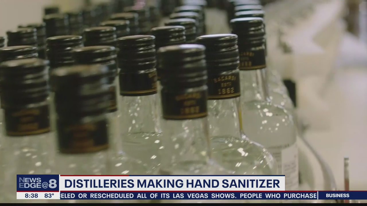 Distilleries making hand sanitizer