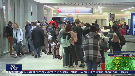 Thanksgiving travel out of PHL slowed by heavy rain, wind
