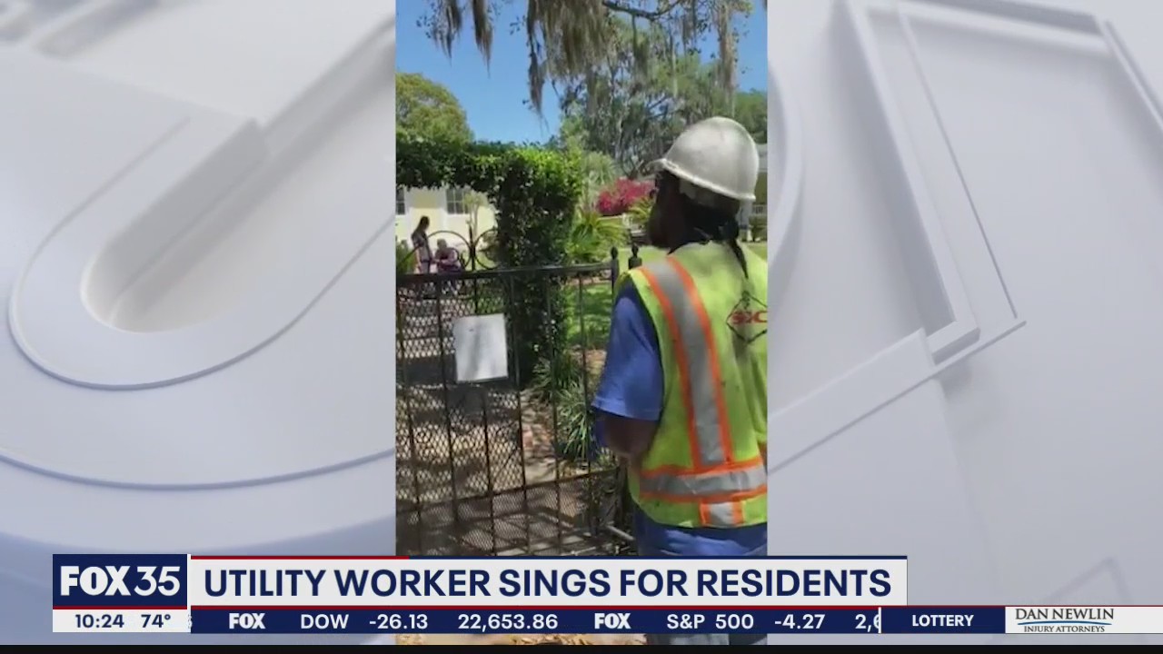 Utility worker sings for residents