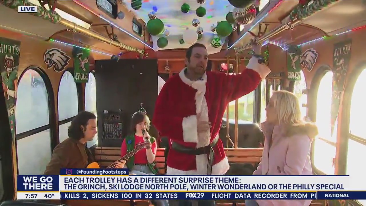 Holiday trolley with surprise themes takes riders on Christmas light tours