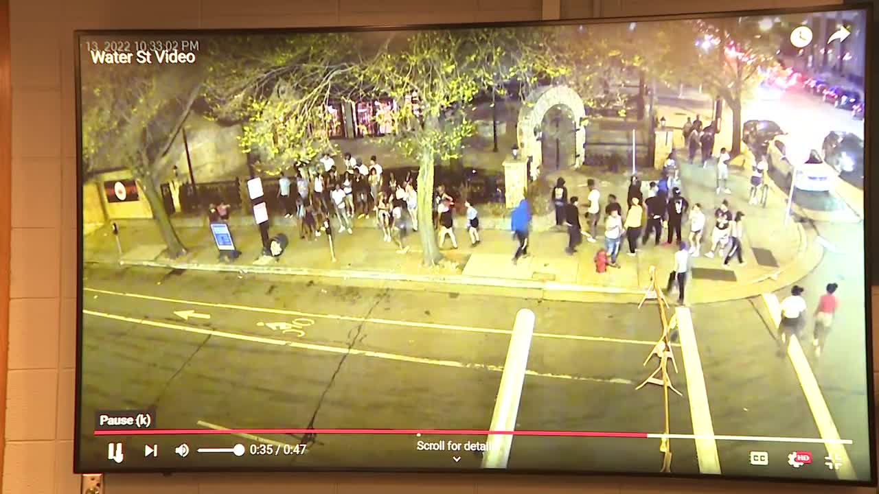 Shooting incident at Water and Highland captured by surveillance camera