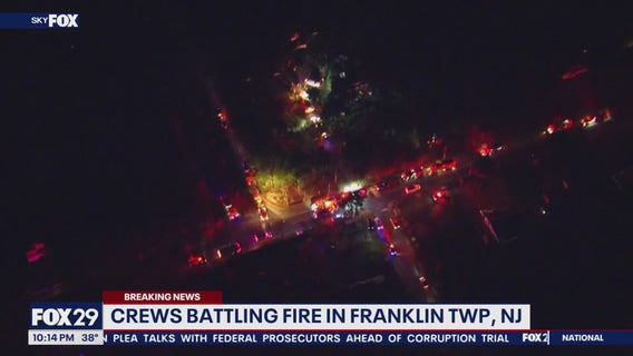Crews battling fire in Franklin Township, New Jersey