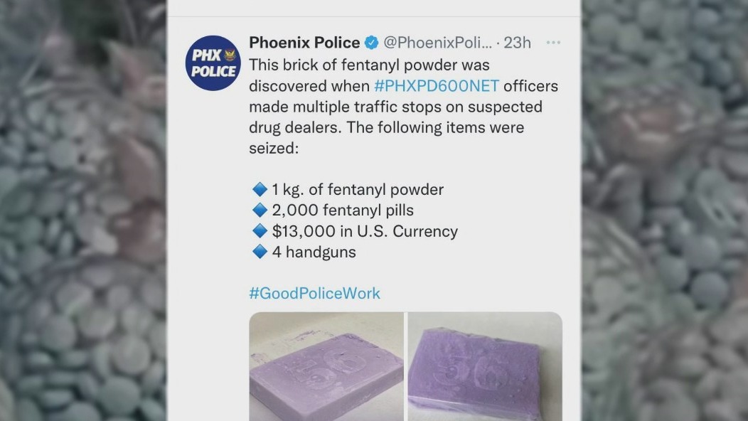 Brick of fentanyl seized in Phoenix traffic stop. Police say drug ...