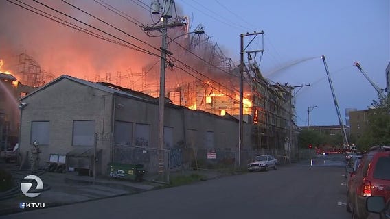 Construction site catches fire 2nd time in two years along Oakland-Emeryville border
