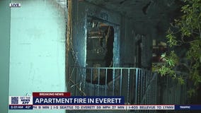 1 injured in Everett apartment fire